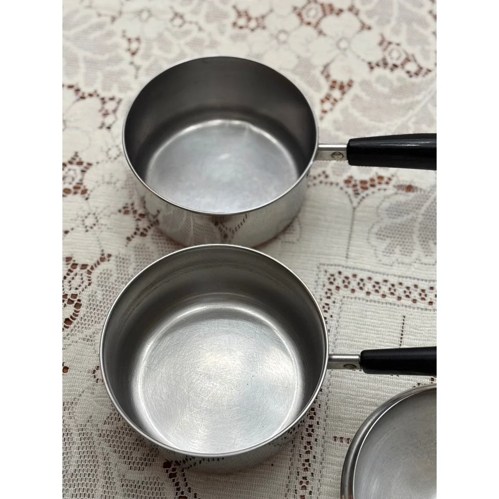 Vintage Revere Ware 1 Qt Double Boiler Copper Clad‎ Stainless Steel 3 Piece Set